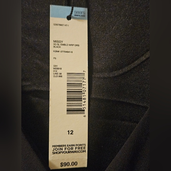 Black Wrap Dress, NWT - Picture 3 of 3